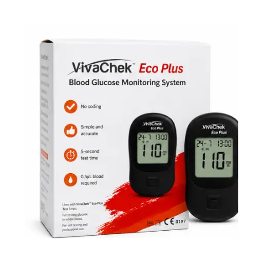 VivaChek Eco Plus Blood Glucose Monitoring System – Fast & Accurate Glucometer Kit